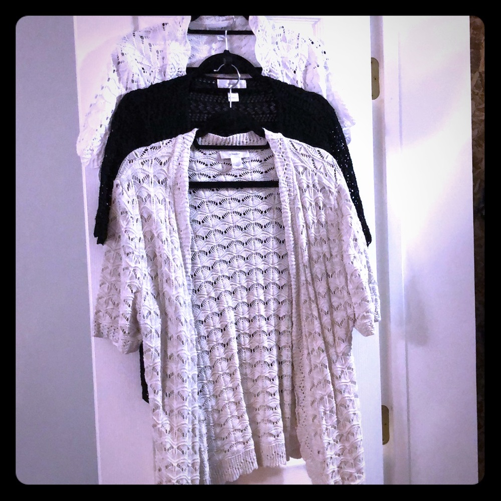 2 sweater cardigans . Cream  -beige l and xl